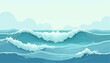 © swdesain - Ocean wave with blue water and sky