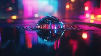 Wall Mural - Abstract digital cityscape sphere