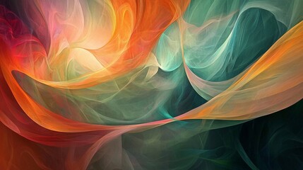 Wall Mural - abstract swirling colorful smoke artwork.