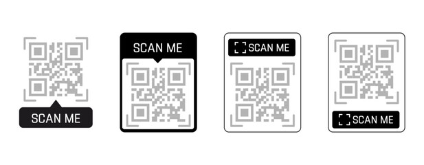 scan qr code. scan qr code flat icon with phone. qr code template for mobile app, payment and discou