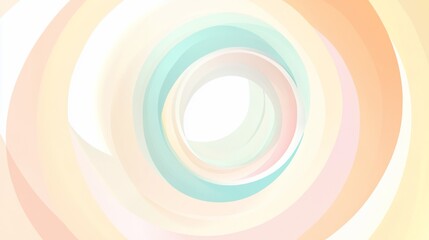 Wall Mural - abstract pastel swirl background with concentric circles creating a vortex effect.