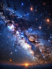 Wall Mural - Dark night sky with numerous stars