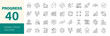 © Dear Lala - Progress icon set. Containing growth, efficiency, success, development, startup, management, organization, productivity, increase and more. Editable line icons. Vector illustration.