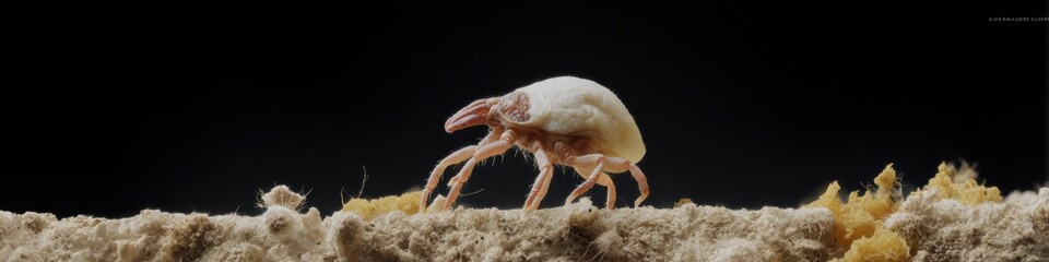 Aufkleber - High-detail microscopic image of deer tick beetle mite showcasing exoskeleton and legs for scientific pest identification and arthropod taxonomy research