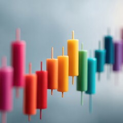Poster - Colorful Bond Yields Candlestick Chart Patterns on Digital Trading Screen Highlighting Market Volatility and Precise Technical Analysis for Financial Platforms