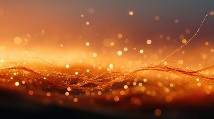 Aufkleber - Micro polypropylene fibers bundled in delicate strands with glowing bokeh background symbolizing advanced concrete reinforcement and tensile strength enhancement