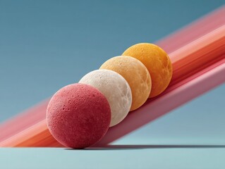 Aufkleber - Gradient Minimalist Spheres Chromatic Progression in Modern Design - Innovative Visual Composition for Creative Marketing and Brand Identity Storytelling