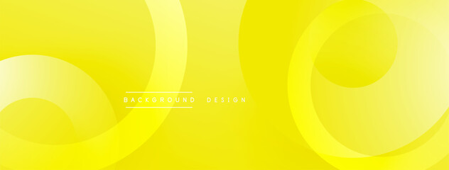 Fototapete - Bright yellow abstract background. Overlapping circles create dynamic visual effect. Modern design suitable for various projects.
