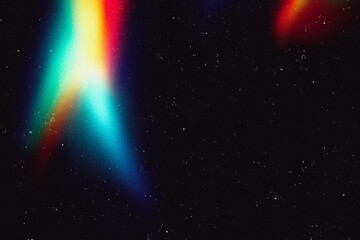 Poster - crystal rainbow light leaks photo overlay background with lens flare effect, scratches dust dirty fi