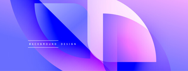 Aufkleber - Abstract gradient shapes overlap, creating vibrant purple, blue hues. Minimal text reads background design. Modern aesthetic.
