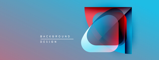 Fototapete - Abstract geometric design. Overlapping shapes create vibrant color gradients. Modern background suitable for digital projects.