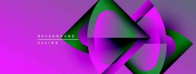 Fototapete - Abstract fluid shapes overlap, creating dynamic purple, green gradients. Modern design element for backgrounds, presentations.