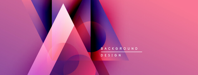 Poster - Abstract geometric shapes, pink purple gradient. Modern design elements create dynamic visual impact. Background suggests innovation, technology.