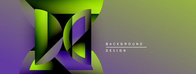 Fototapete - Abstract geometric design. Vibrant colors blend, creating dynamic visual effect. Modern background suitable for presentations, graphics.