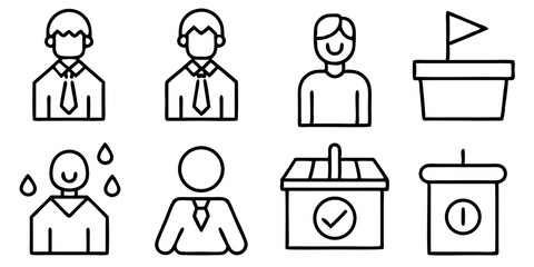 Wall Mural - set of icons of people