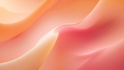 Canvas Print - abstract fluid waves in warm tones of orange peach and red gradient background