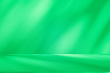 Poster - Wall interior background, studio and backdrops show products. with leaf shadow leaf from window color green and white. background for text insertion and presentation of product	