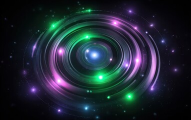 Wall Mural - Abstract swirling circles with glowing light