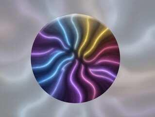 Wall Mural - Vibrant, swirling sphere in pastel colors
