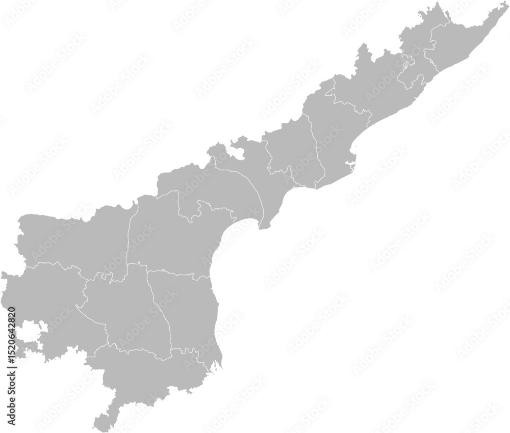 Andhra Pradesh, India – administrative vector map with district ...