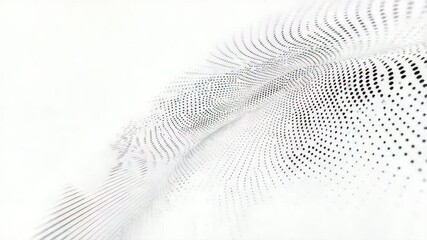 Aufkleber - A dynamic wave of black dots on a white background creates an abstract, flowing optical illusion.
