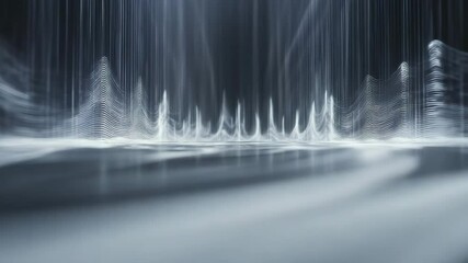 Aufkleber - Abstract digital waves and luminous lines create a futuristic soundwave or energy visualization on a dark background.