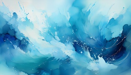 Leinwandbilder - abstract watercolor light blue background