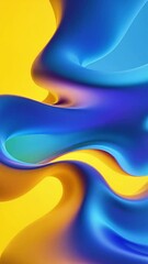 Poster - Abstract Blue Yellow Liquid Wave Motion Graphics