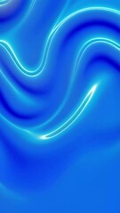 Poster - Abstract Blue Liquid Swirls: Dynamic Glowing Curves