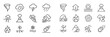 © Mark - Various weather and natural disaster icons representing different phenomena in simple line art style
