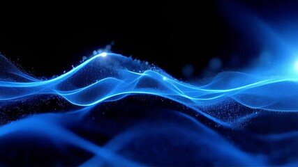 Poster - Abstract Blue Energy Waves Flowing Dynamically