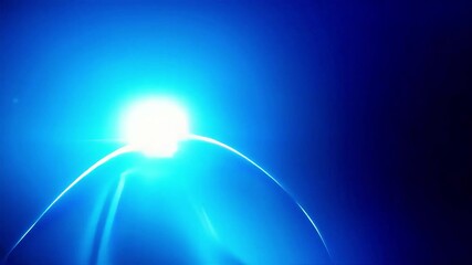 Poster - Dynamic Blue Abstract: Light Trails and Curving Forms