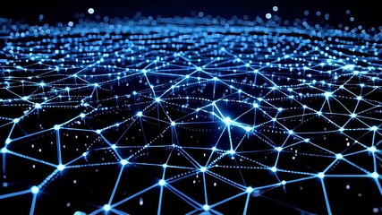 Poster - Dynamic Blue Network: A Visual Journey Through Interconnected Nodes