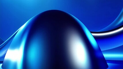 Poster - Abstract Blue Liquid Forms: Dynamic 3D Wave Motion