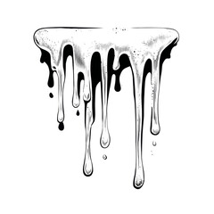 Leinwandbilder - Stylized monochrome vector of dripping ink ideal for creative designs