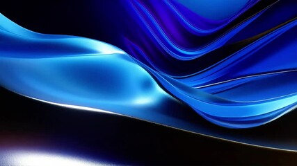 Poster - Abstract Blue Waves: Dynamic Liquid Light Show