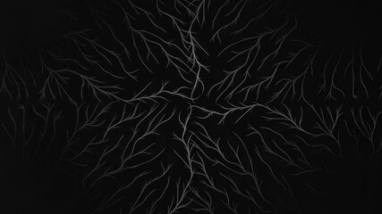 Wall Mural - glowing white neural branch pattern radiating symmetrically from dark center. abstract energy flow, 