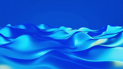 Poster - Abstract Blue Waves: Dynamic 3D Liquid Animation