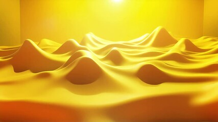 Poster - Golden Fluid Landscape: Abstract Waves Animation