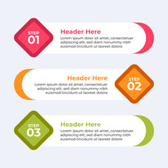Wall Mural - three colorful headers with placeholders.