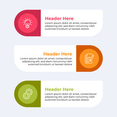 Wall Mural - three colorful headers with placeholders.