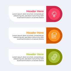 Wall Mural - three colorful headers with placeholders.
