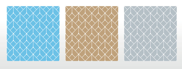 Leinwandbilder - Set of abstract geometric patterns. Seamless vector backgrounds. Colored ornaments Graphic modern patterns Simple lattice graphic design