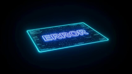 Wall Mural - glowing error text on a futuristic data display. system malfunction and problem concept with digital