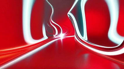 Poster - Abstract Red and White Liquid Light Tunnel Animation