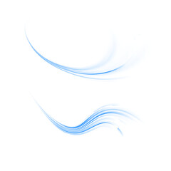 Wall Mural - png abstract blue line with streak motion and curved blur laser beam on night road, bright light tra