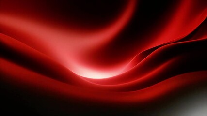 Poster - Crimson Waves: Abstract Red Fabric Flowing Dynamically