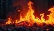 © Nannapin - A fiery inferno erupts, flames dancing and twisting with intense heat, creating a mesmerizing spectacle of burning embers and glowing coals , texture, danger