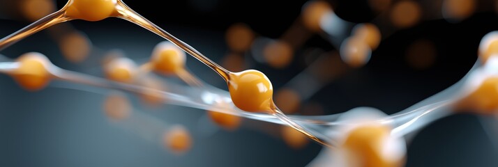 A close up of a bunch of orange balls that are connected to each other. The balls are arranged in a way that they look like they are connected to each other, forming a network