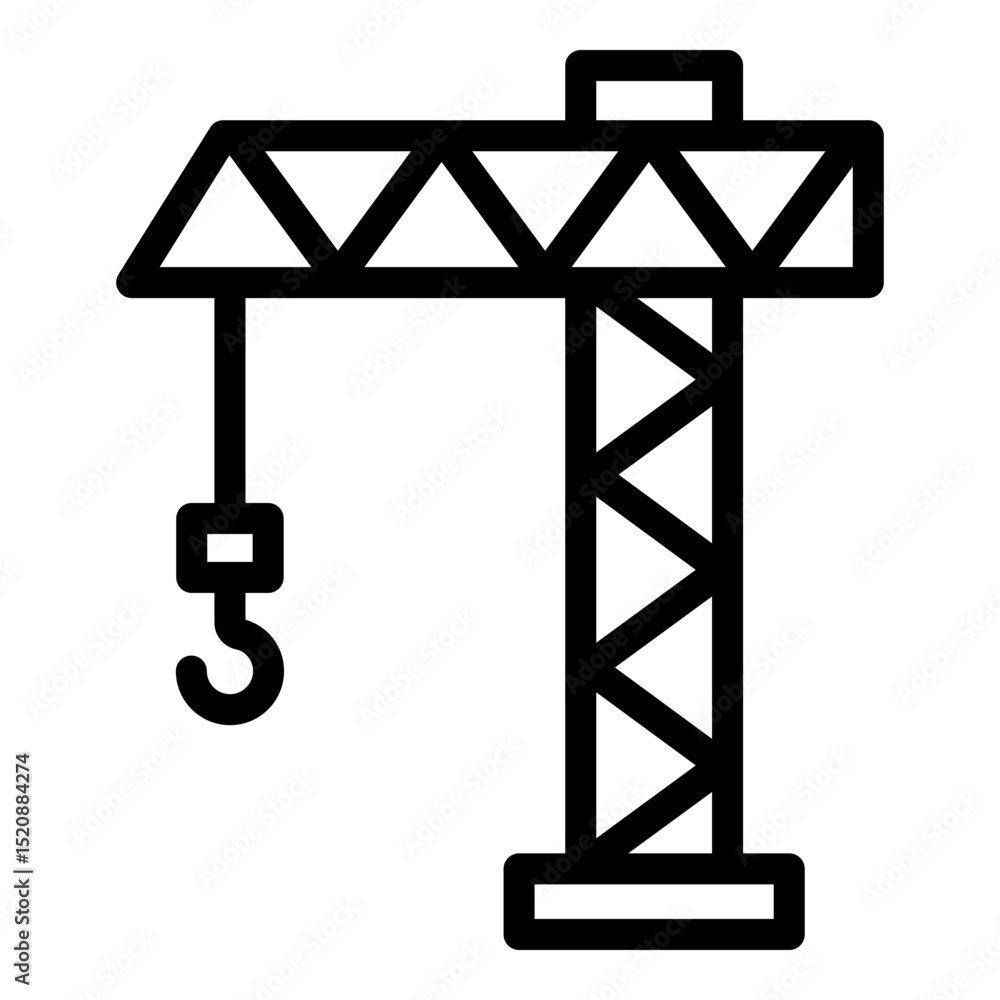 Tower crane icon. Vector line icon Stock Vector | Adobe Stock